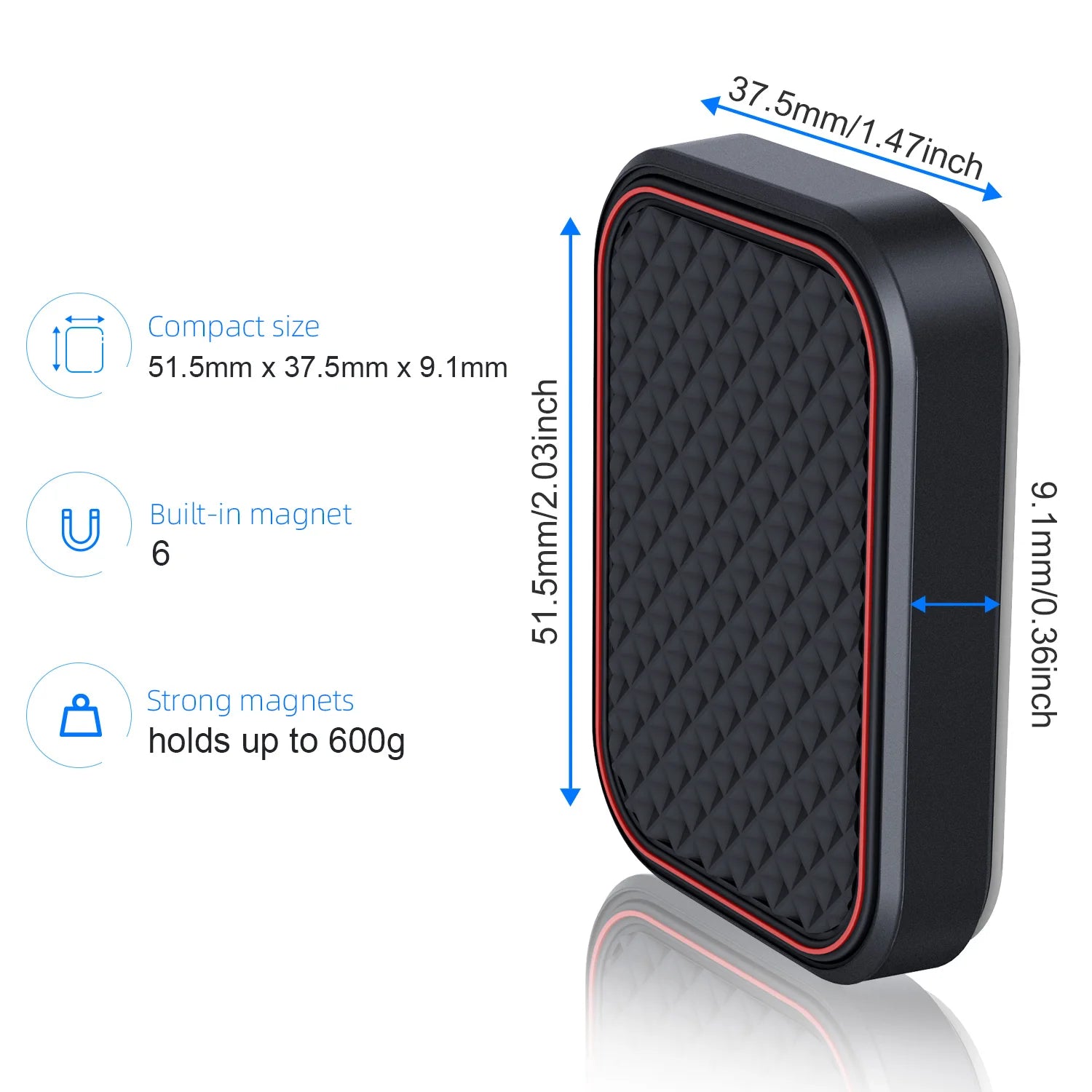 Magnetic Car Phone Mount Rectangle Flat Universal Car Phone Holder for Dashboard Fridge Desk Smartphone Holder Strong Magnets