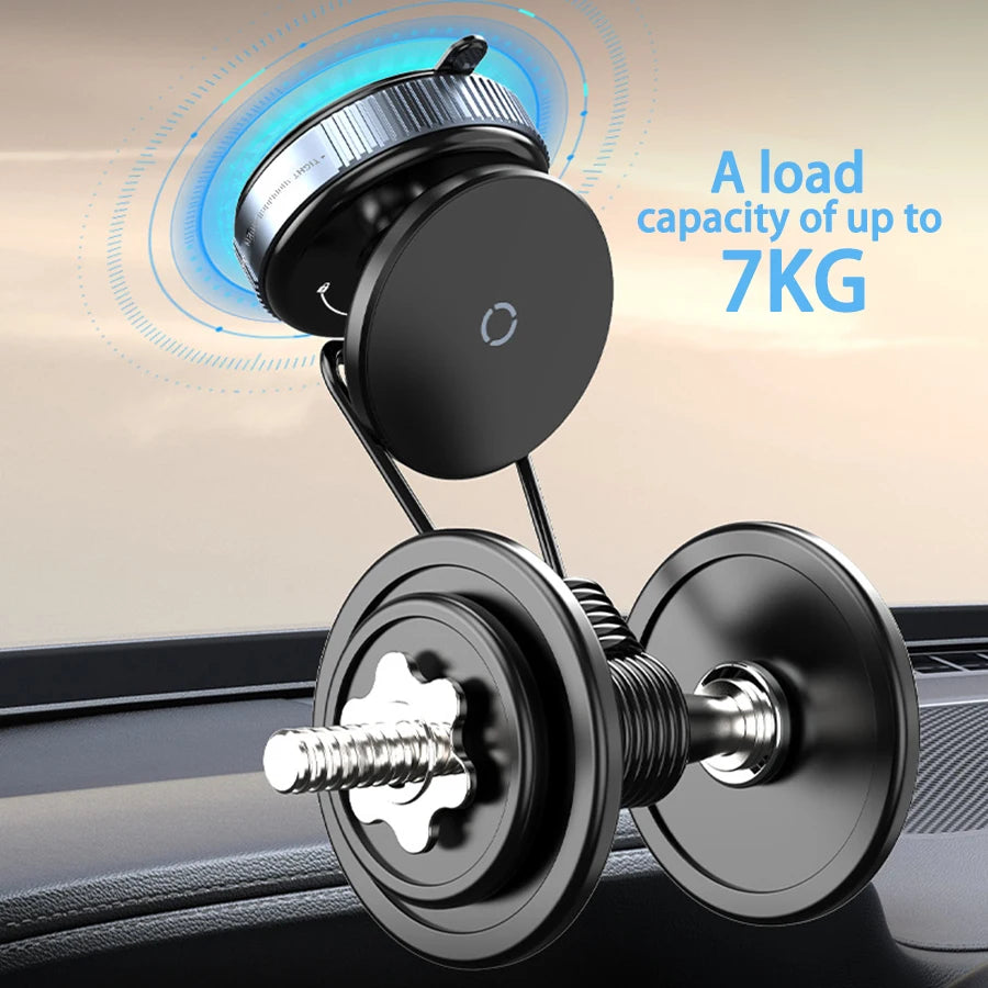 Car Phone Holder, Magsafe Magnetic Vacuum Intelligent Car Mount 360° Rotation Magnetic Vacuum Adsorption Suction Cup Bracket Car